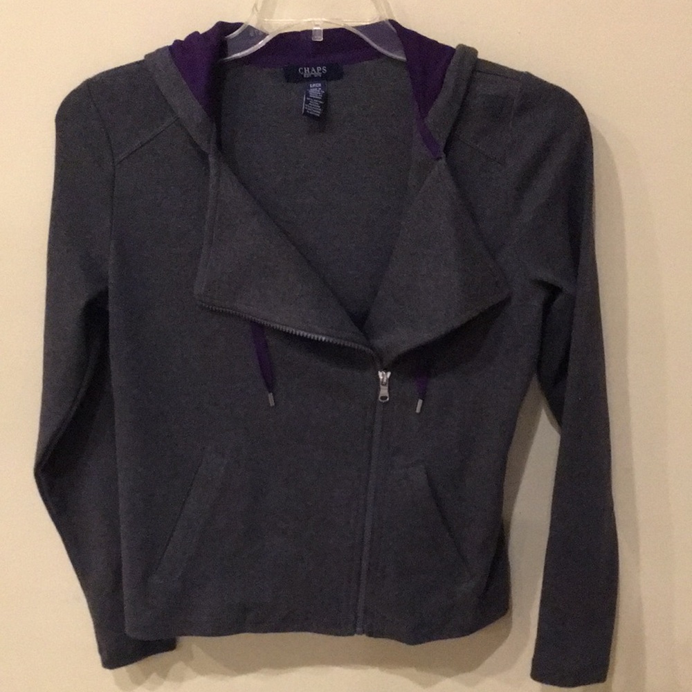Chaps cotton blend 2 pocket zip up hoodie